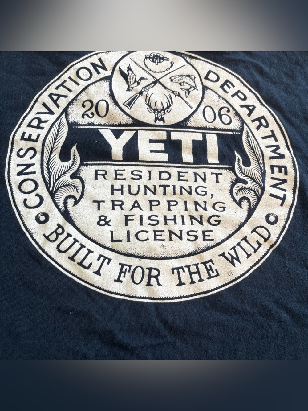 Yeti Conservation Department Shirt Adult Large Blue Hunting Trapping Fishing
